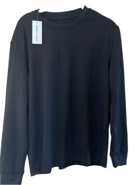 NWT Outdoor Voices CloudKnit Long Sleeve Crewneck Black Tee Size Small